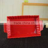 Popular Design Rectangle Shape Ceramic Plate White Porcleain Dinner Plates With Handle thumbnail-6