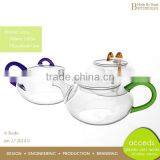 Ti-Borosilicate Lead-Free Handcrafted New Design Glass Teapot thumbnail-1