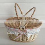 2016 Round Willow Storage Basket With Lids thumbnail-1