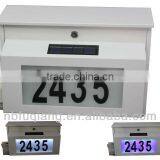 Wall Mount Solar Lighted Mailbox With Name Plates