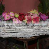 12" Spring White Rattan Flower Pot for Garden thumbnail-1