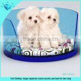 Hot Selling Large Capacity Round Acrylic Pet Bed for Two Dog thumbnail-1