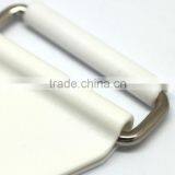 1" White Chafe With Rectangle Metal Loop & PP Roller, Plastic Chafe With Metal Loop and Roller, POM thumbnail-4