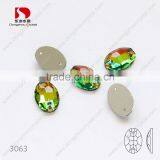 Dongzhou 001VM Color Oval k5 Crystal Sew on Stones With Two Holes thumbnail-1
