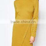 MGOO High Quality Wholesale Autumn Office Dresses Fashion Brand Design OL Vestidos Yellow Casual Pencil Dress Long Sleeve 8564 thumbnail-3