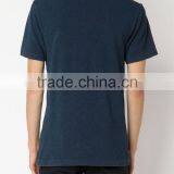 Indigo Blue Mens Cotton Short Sleeve Polo Shirt Fabric With Pocket Wholesale China thumbnail-4