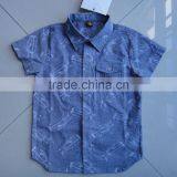 100% Cotton Stand Collar Boy's Shirt Short Sleeve thumbnail-1