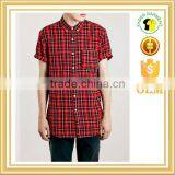 Mens Long Line Scotland Plaid Shirt 100 Cotton Shirt thumbnail-1