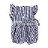 Newborn Baby Girls Romper Kids Grid Seersucker Baby Bubble Rompers thumbnail-6