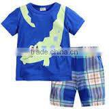 2016 Top Quality Infant&toddler Baby Kids Clothing Set With Baby Boys Printed T-shirt Plain Pant thumbnail-1