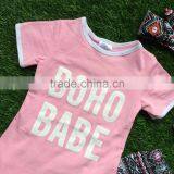 2016 Summer Girls Outfit BOHO BABE Set Pink Short Sleeves Baby Kids Boutique 1-9 Years Old Girls Clothing With Accessories thumbnail-2