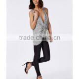 Sexy Drape Front Sleeveless Cheap Lady Blouse Fashion Women Blouse 2016 thumbnail-4
