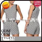 Factory Price Newest Ladies African Print Woman Short Jumpsuit Women Summer 2015