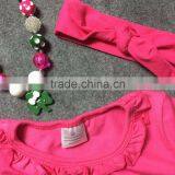 St.Patrick Design 2016 Girls Summer Dress Hot Pink Love Long Sleeves Girls Cute Party Dress With Matching Accessories thumbnail-3