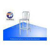 Replica Navy Bar Stool With Plastic Foot Pads , High Back Dining Room Chairs thumbnail-1
