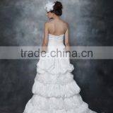 A-Line Straight Neck Strapless Ruffle Wedding Dress Bridal Gown AS28702 thumbnail-2