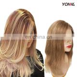 100% Peruvian #30 Virgin Hair Full Lace Wig with Baby Hair Yotchoi Blonde Silky Straight