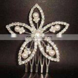 fashion rhinestone flower bridal hair comb