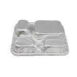 Disposable 4 Compartment Aluminum Foil Meal Tray With Lid thumbnail-3