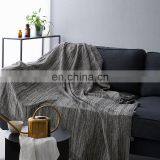 RAWHOUSE New Design Knitted Gray Cotton Throw Blanket With Pom Poms thumbnail-7