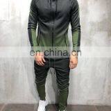 Wholesale Custom Logo Men Gradation Digital Printing Zip up Hoodie With Jogger Sport Tracksuit Set thumbnail-5