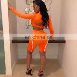 2020 New Arrivals Women Sexy Hollow Out Sportswear Suit Ladies 2 Piece Clothing Set Two Piece Set Women Clothing thumbnail-5