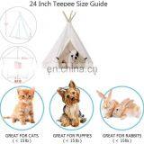 Pet Teepee Dog Canvas Cat Bed Portable Dog Teepee Tents Washable Pet Houses thumbnail-5