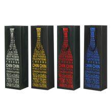 Factory Wholesale Fancy Luxury Gift Packaging Custom Printed Bottle Paper Wine Bags with Handles