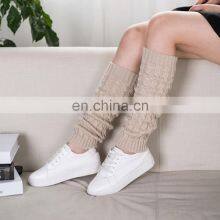 Women Cable Knit Cashmere Leg Warmers for Winter thumbnail-1
