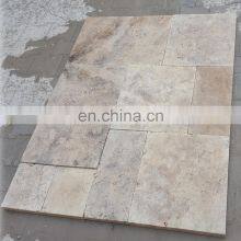 Premium Quality Wholesale Latte Silver Travertine Tumbled Tile Filled and Honed Made in Turkey CEM-T-18 thumbnail-1