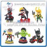 Mini Qute BOB 10 Styles Kawaii 3D Avenger Super Hero Plastic Kids Figures Diamond Building Blocks Brick Model Educational Toy