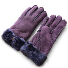 Winter Gloves Real Australia Double Face Sheepskin Ladies Sheepskin Leather Gloves for Women thumbnail-3