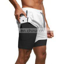 New Hot Sale Men's Quick Dry Sportswear Shorts Two In One Fitness Shorts With Side Pockets Gym Wear Clothing Shorts thumbnail-5