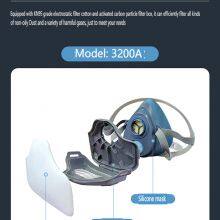 3200A Dustproof Reusable Respirator Half Face Gas Mask With Filters for Painting, Dust, Welding, Resin and Organic Vapor Gas thumbnail-3
