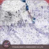 China Supplier Beautiful Flower Chemical Water Soluble Laser Lace Embroidery Fabric thumbnail-3