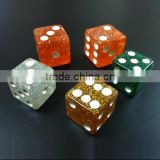 High quality plastic dice decoration with glitter effect