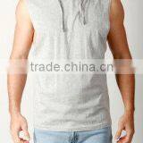 Blank Sleeveless European Style Men's Hoodies, Custom Stringer Hip Hop Hoody For Man thumbnail-2