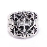 Wholesale Titanium Steel Jewelry Fashion Engagement Men's Cross Ring thumbnail-3