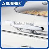 SUNNEX Modern Design Mirror Finish Stainless Steel Glass Lid Digital Control Full Size 8.5 Litre Catering Electric Chafing Dish thumbnail-6