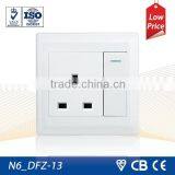 N6 Series Wall Switch 13A 1 Gang Switched Socket