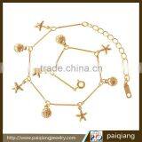 2015 Personalized Fashion Gold Star and Seashell Anklet thumbnail-1