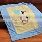 Baby Blanket Cartoon Animal Embroidered Kids Coral Fleece Blanket With Bright Color thumbnail-4