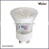 120degree Mini GU10 Dia.35cm Led 2835 2W 12SMD 120degree Led Spotlight With Glass Cover CE RoHS Approved