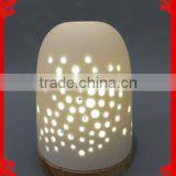 Antique Decorative Ceramic Candle Holder With Wood Base