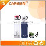 Portable Flip Lid Top Glass Tea Infuser Water Bottle thumbnail-2