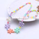 2016 Handmade Candy Color Children Flower Necklace Lovely Beads Baby Kids Necklace Bracelet Jewelry Set
