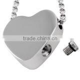 SRP8384 Blank Engravable Heart-Shaped Human Memorials Necklace for Ashes Stainless Steel Cremation Urn Pendant thumbnail-3