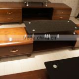 Fashion Style Wood TV Stand with Mechanical and Tempering Glass S803