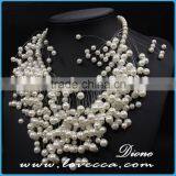 New Fashion Classy Lady White Exaggerate Pear Beaded Choker Necklace Product thumbnail-2