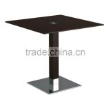 Minimalist cheap restaurant metal base wooden dining table coffee table